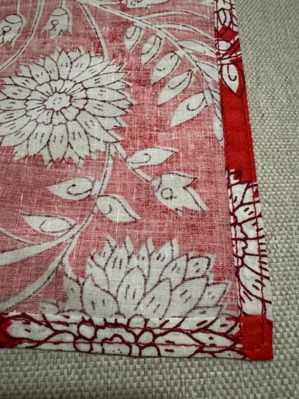 FREE WITH $25 PURCHASE Cotton Blend 16x16 Scarf/Bandana/ Handkerchief-Red/White - Picture 9 of 12